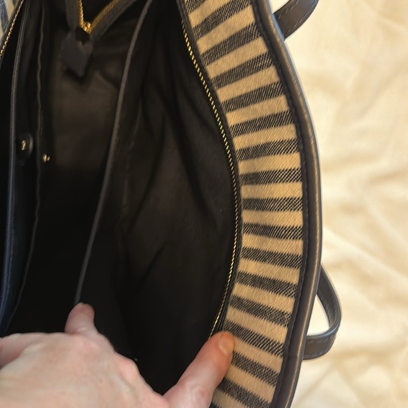 Kate spade navy and cream striped canvas bag - Picture 15 of 17
